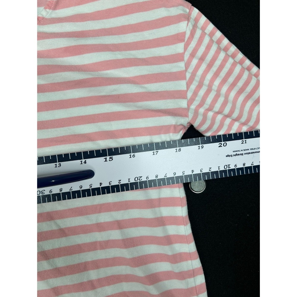 Talbots Pink White Striped 3/4 Sleeve Cotton Top Women's Small - Picture 8 of 8